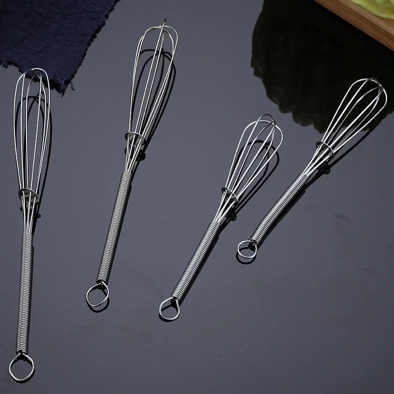 1Pcs Multifunctional Rotary Manual Egg Beater Mixer Mini Kitchen Egg Whisk Bake Tool Egg Agitator Stainless Steel Eco-Friendly
