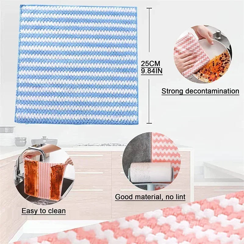 4pcs Coral Fleece Dishcloth Microfiber Towel Super Absorbent Washing Pad Bath Towels for the Body Wet and Dry Sauna Dish Towel