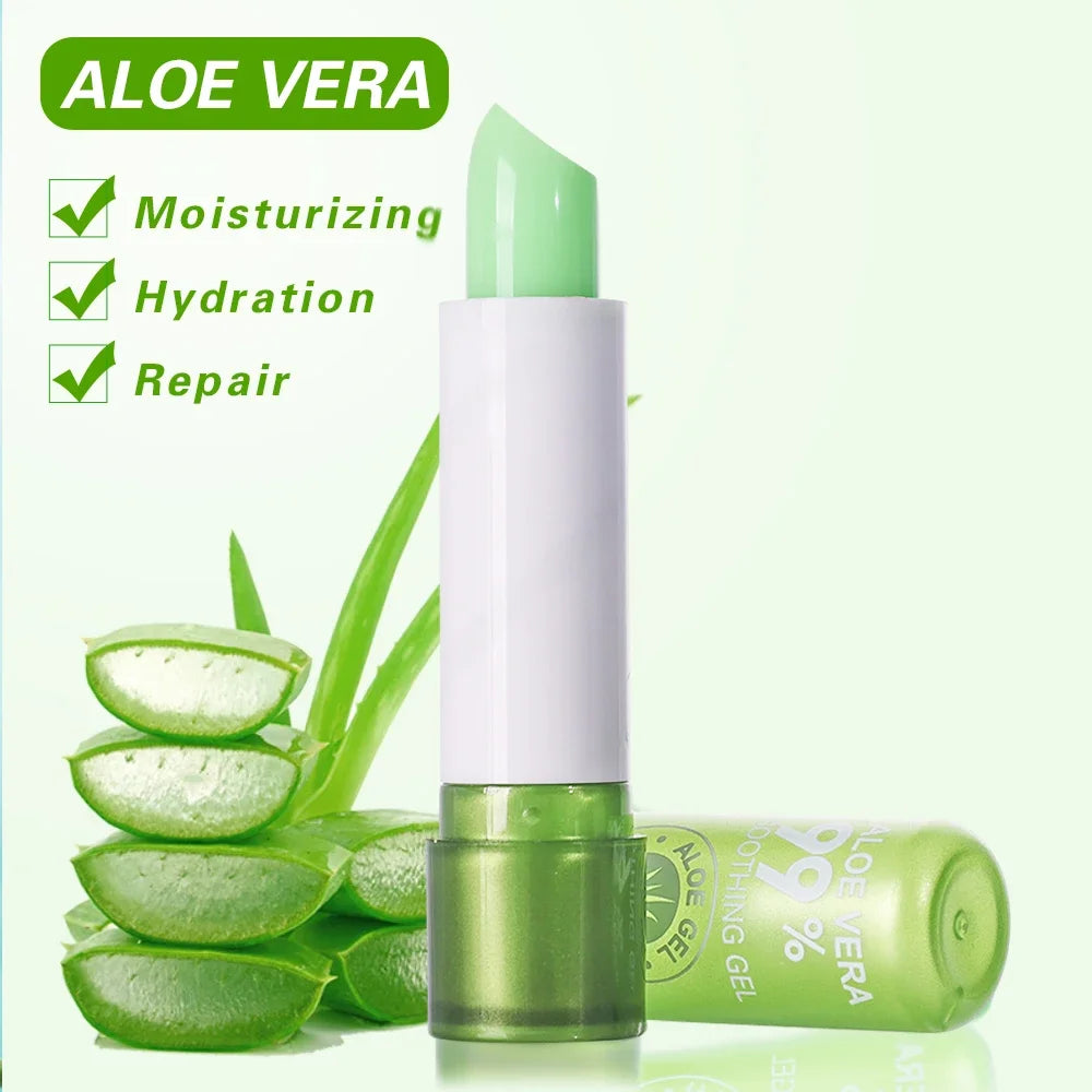 1pcs Waterproof Color Changing Lipstick Long Lasting Not Easy To Fade Aloe Vera Lipstick Moisturizing Color Nourishing Lip Balm