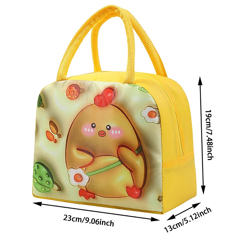 3D Cartoon Lunch Bag Portable Lunch Box Insulated Thermal Food Functional Food Picnic Lunch Bags For Women Kids