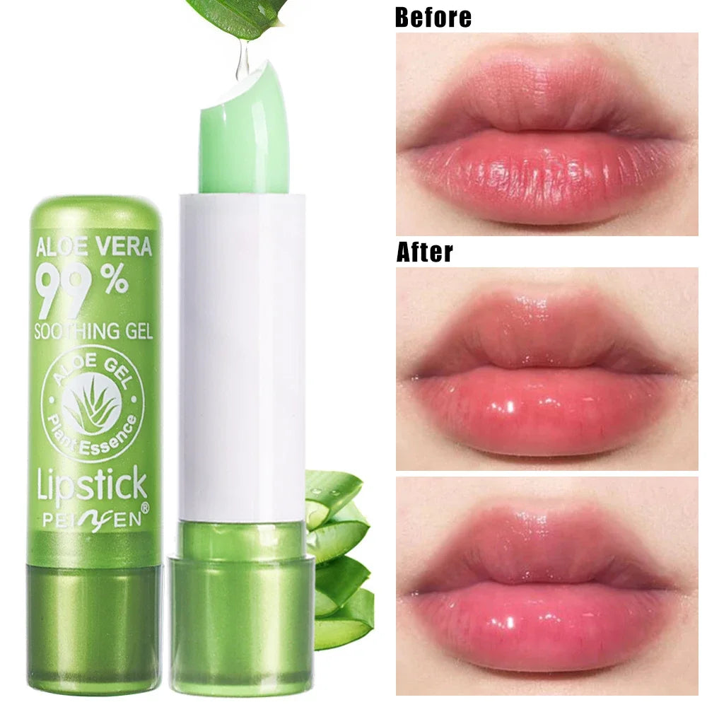 1pcs Waterproof Color Changing Lipstick Long Lasting Not Easy To Fade Aloe Vera Lipstick Moisturizing Color Nourishing Lip Balm
