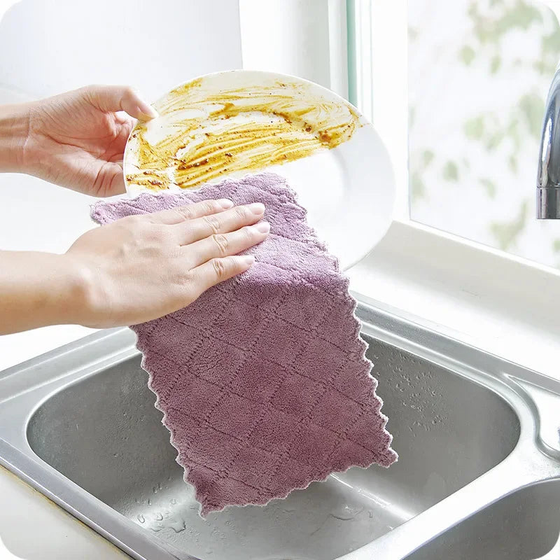 10/12PCS Super Absorbent Microfiber Kitchen Dish Cloth High-efficiency Tableware Household Cleaning Towel Kitchen Tools Gadgets