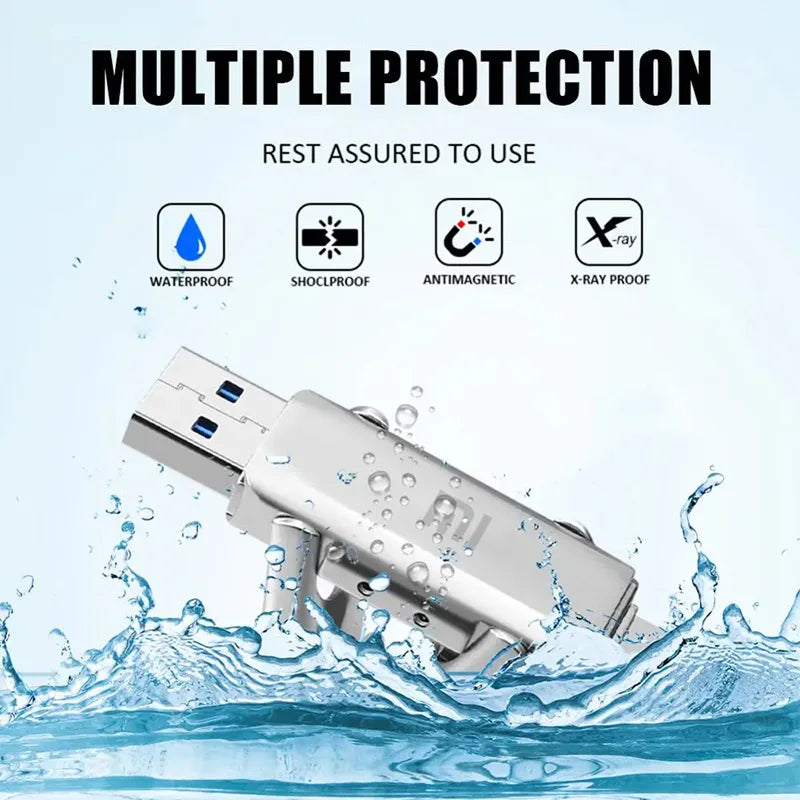 Xiaomi 2 In 1 USB Pen Drive 2TB 1TB 128GB USB 3.1 TYPE-C Flash Drives OTG Mobile Phone Memory Stick High Speed USB Stick Gift