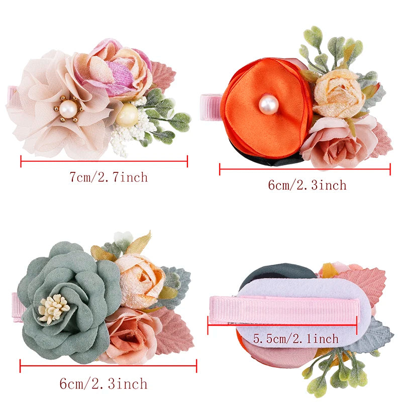 1or2or3pcs Spring Summer Autumn Style Baby Girl Hairclip Popular Fashion Hair Design Handmade Pink White Orange And Green