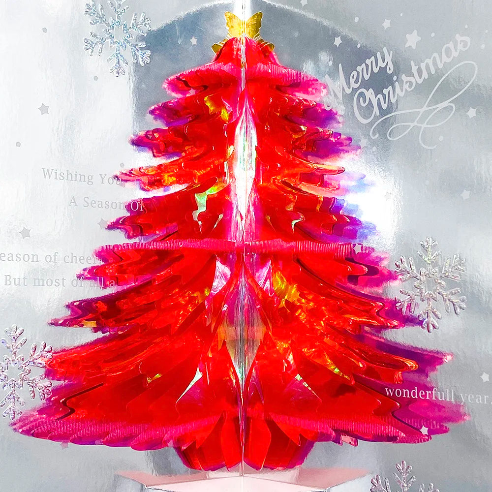 Top Quality New 3D Christmas Greeting Card Creative Pop Up Hand-Made Cards Colorful Christmas Holiday Thanksgiving New Year Card