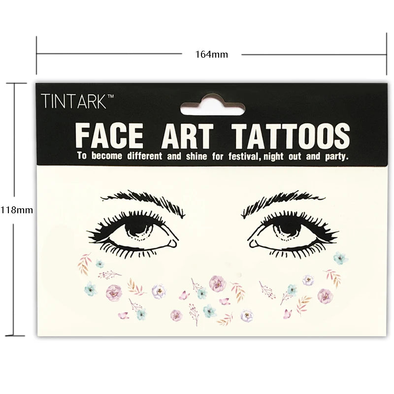 temporary face tattoo cute small flowers women's tattoos face stickers eye make up decal waterproof for girls woman  new