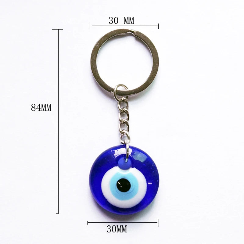 Turkish Glass Blue Eye Pendant Keychain Key Ring For Men Women Gift Unique Vintage Cute Owl Evil Eye Animal Bag Car keychain