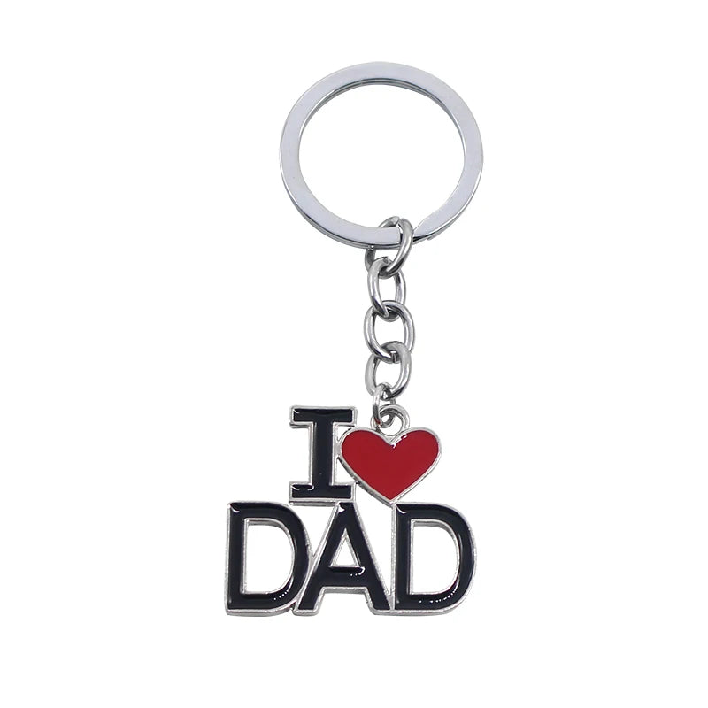 I Love MOM&MAMA&DAD&PAPA Hollow Letters Keychain for Women Men Jewelry Backpack Key Chain Father's Day and Mother's Day Gifts