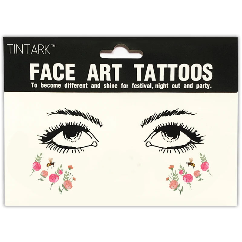 temporary face tattoo cute small flowers women's tattoos face stickers eye make up decal waterproof for girls woman  new