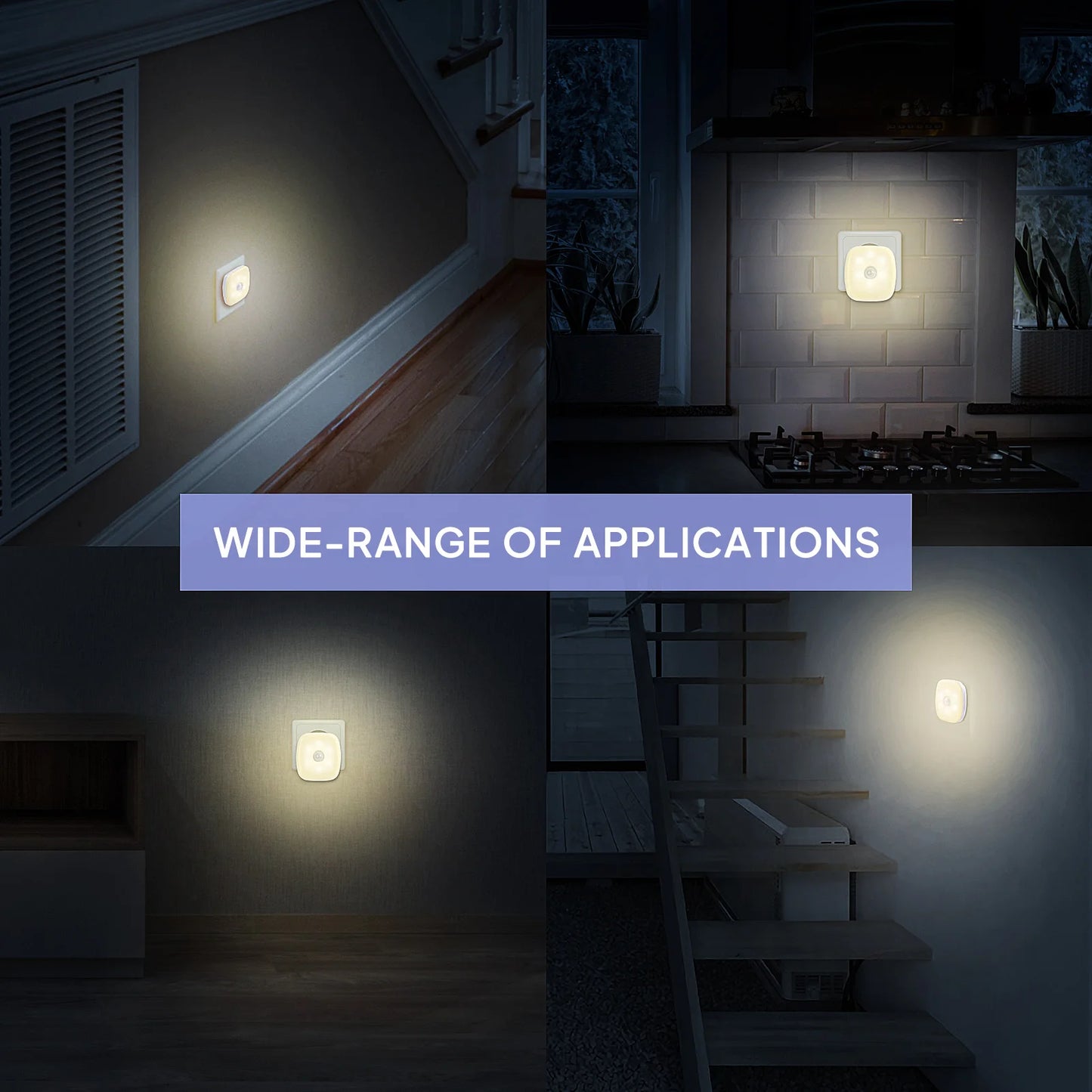 Night Light With EU Plug Smart Motion Sensor LED Night Lamp wall lights for home Children's  WC Bedside Lamp For Hallway Pathway