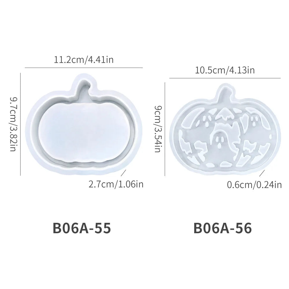 Halloween Pumpkin Silicone Mold DIY Cut-Out Deco Tea Light Holder Resin Plaster Candle Lantern Craft Jack O'Lantern Display