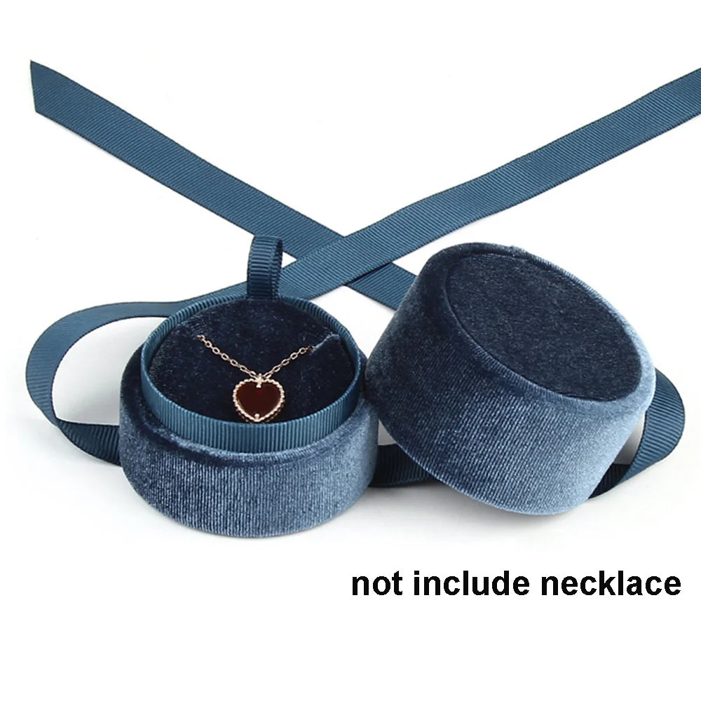 Pink Color Packaging Gift Box Velvet Necklace Engagement  Ring Displays Box Fashion Accessories Jewelry Display Jewelry Box