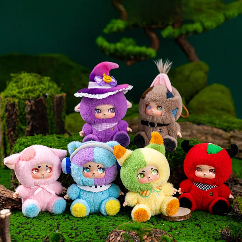 Cute Halloween Witch Doll Vinyl Face Plush Toys Colorful Dolls Popular Stuffed Plush Toys for Kids Witch Gifts Halloween Party