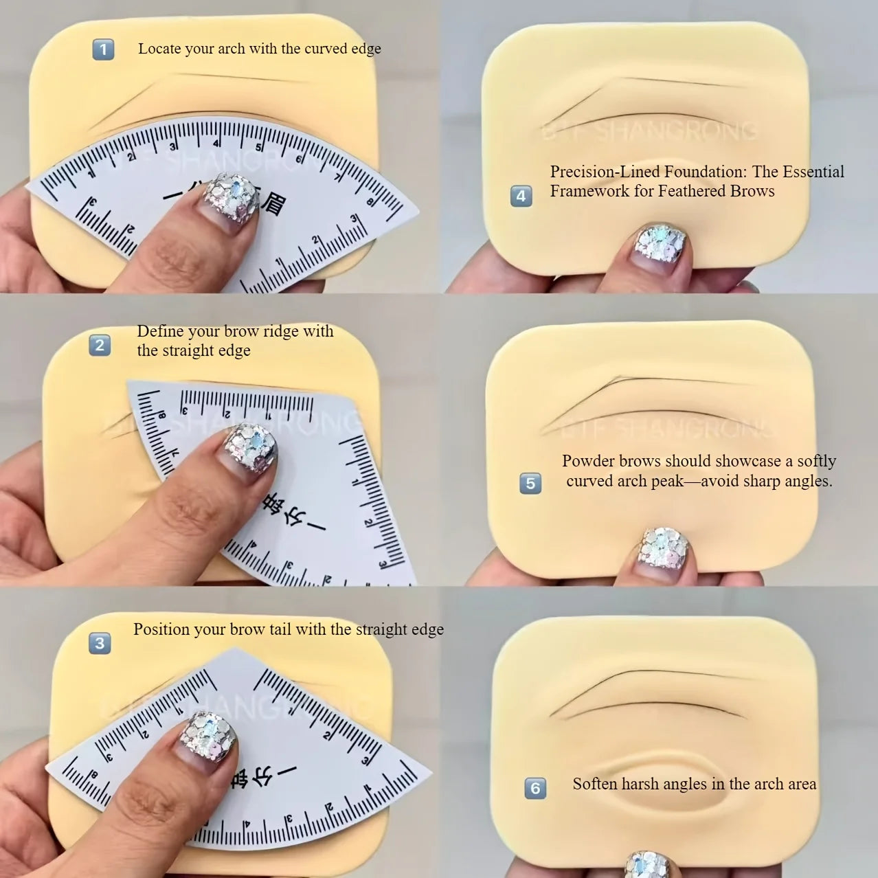 1PC Eyebrow Stencil Kit - Instant Perfect Brows, Multi-Style Templates for Women, Precision Shaping Tool, Foolproof Guide