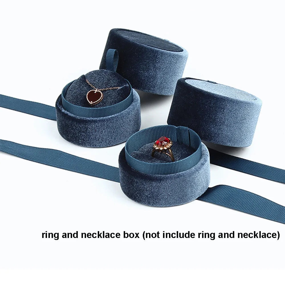 Pink Color Packaging Gift Box Velvet Necklace Engagement  Ring Displays Box Fashion Accessories Jewelry Display Jewelry Box