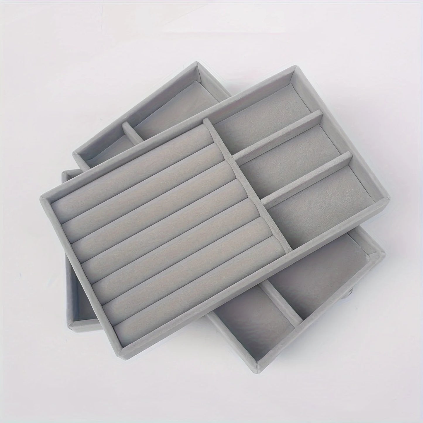 1pc Velvet Jewelry Display Stackable Exquisite Jewellery Holder Portable Ring Earrings Necklace Organizer Box Organizator