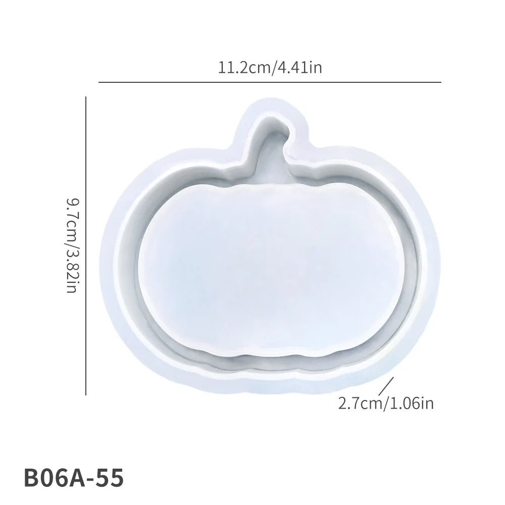 Halloween Pumpkin Silicone Mold DIY Cut-Out Deco Tea Light Holder Resin Plaster Candle Lantern Craft Jack O'Lantern Display