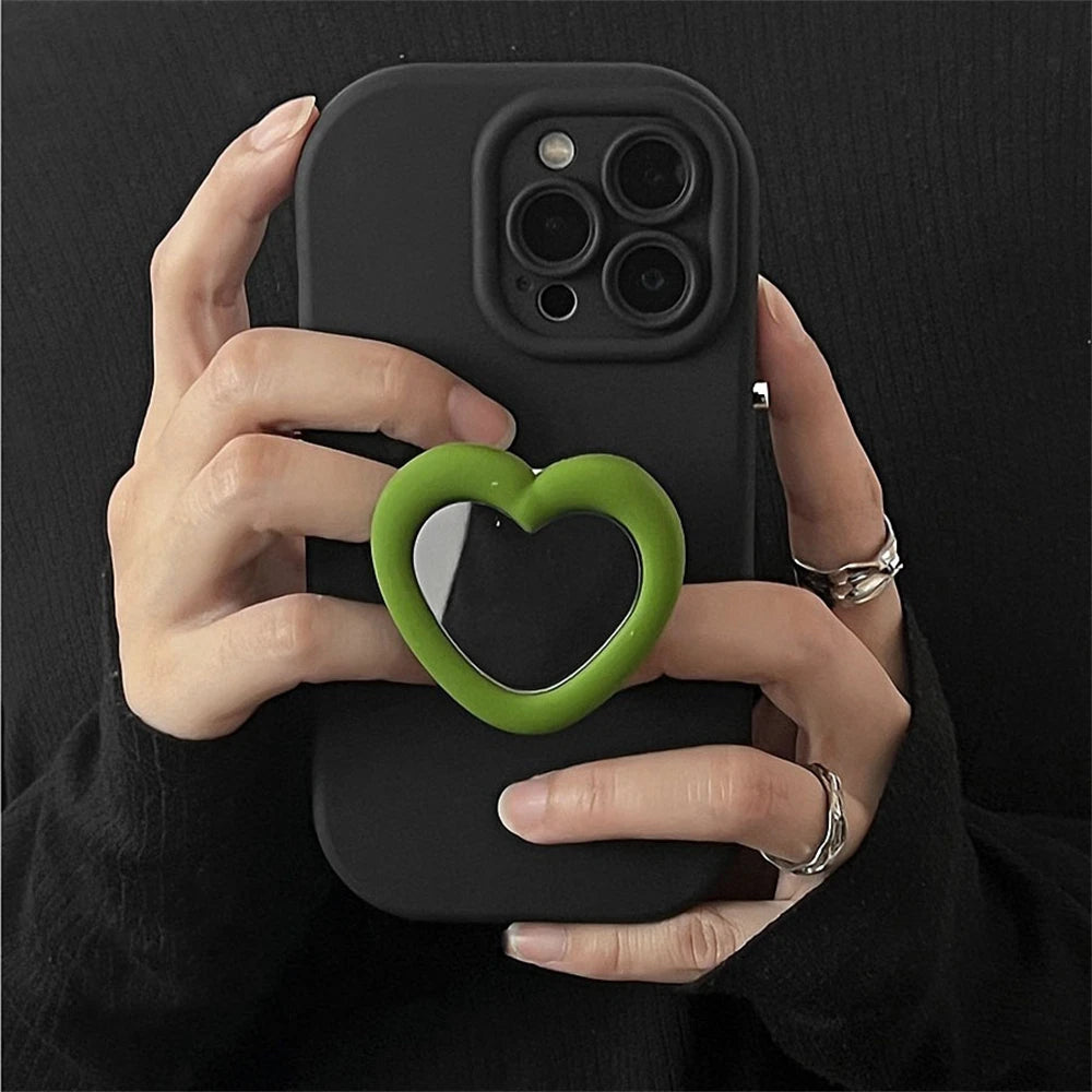Cute Cartoon 3D Love Heart Silicone Soft Case For iPhone 15 14 13 12 Pro Max 11 X XR 14 15 Plus Candy Color Len Protective Cover