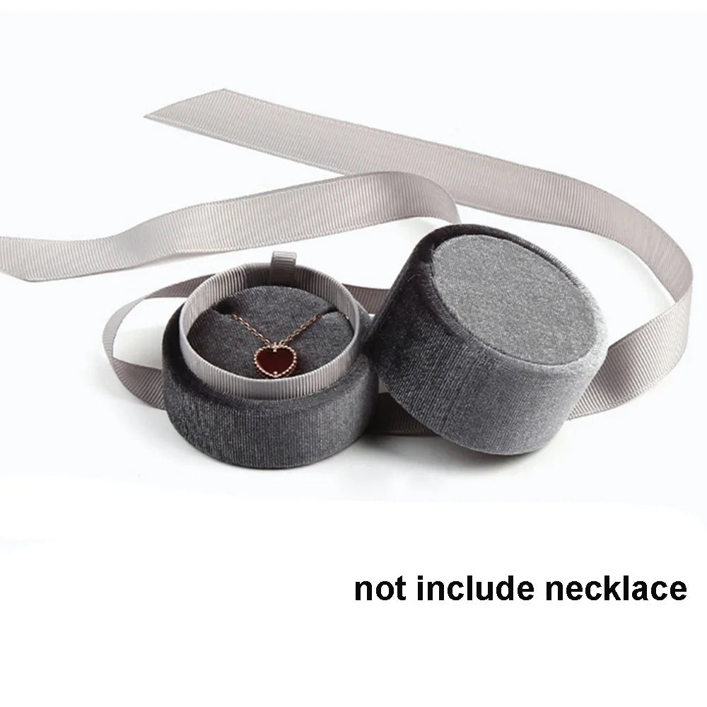 Pink Color Packaging Gift Box Velvet Necklace Engagement  Ring Displays Box Fashion Accessories Jewelry Display Jewelry Box