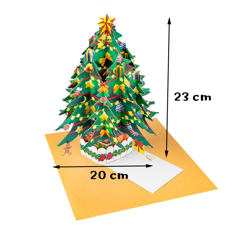 Top Quality New 3D Christmas Greeting Card Creative Pop Up Hand-Made Cards Colorful Christmas Holiday Thanksgiving New Year Card