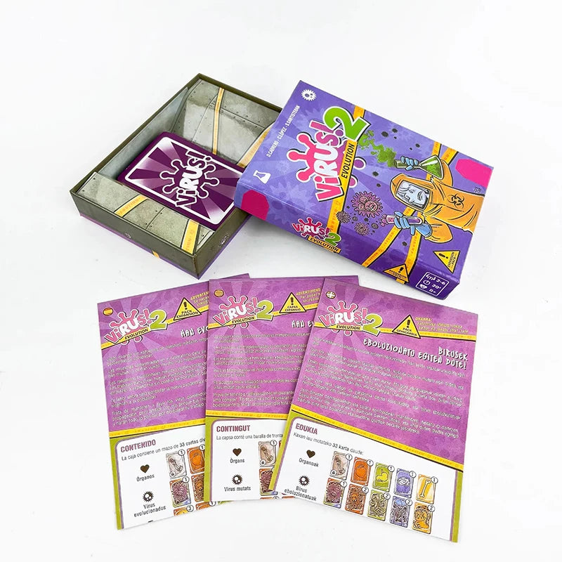 Virus 1 2 3 Halloween Board Game: Engaging Card Game for Bilingual Spanish & English Players