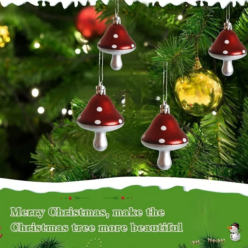 5 Pieces of Mushroom Decorations, Festive Christmas Tree Decorations - Suitable for Christmas, Halloween and Birthdays