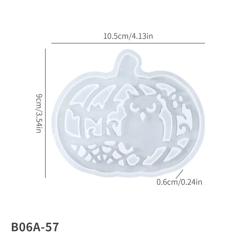 Halloween Pumpkin Silicone Mold DIY Cut-Out Deco Tea Light Holder Resin Plaster Candle Lantern Craft Jack O'Lantern Display
