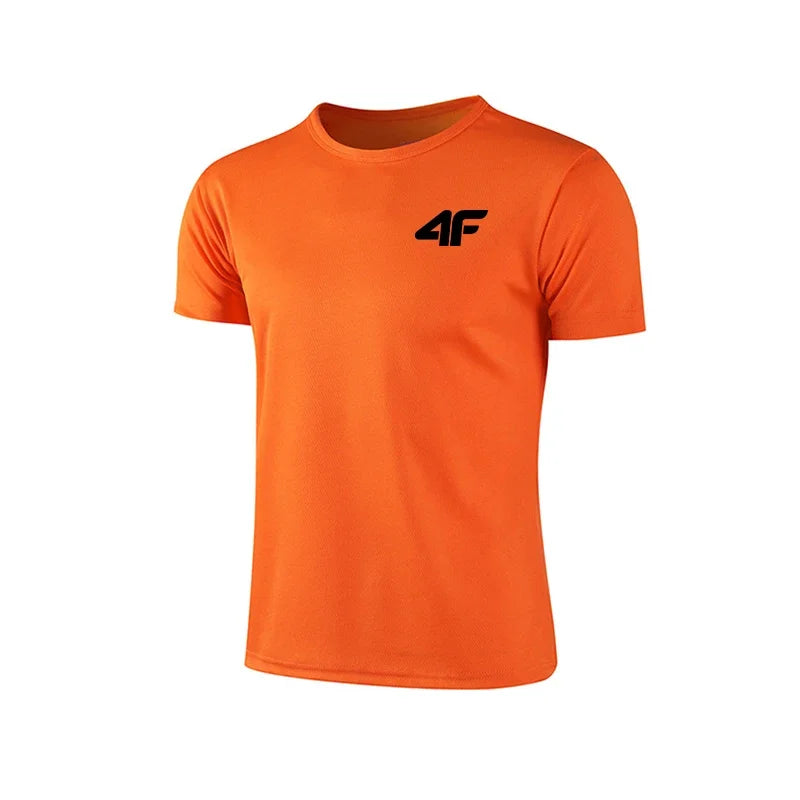 Men's Summer Exercise Trainning T-shirt High Quality Breathable Quick Dry Short Sleeved Top Marathon Gym Fitness Basketball Tees