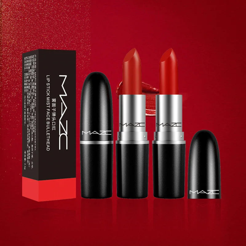 Matte Lipstick Velet Sexy Bullet Lipstick Waterproof Long-Lasting Red Lipstick Lustre Lipstick Makeup Lips Cosmetics