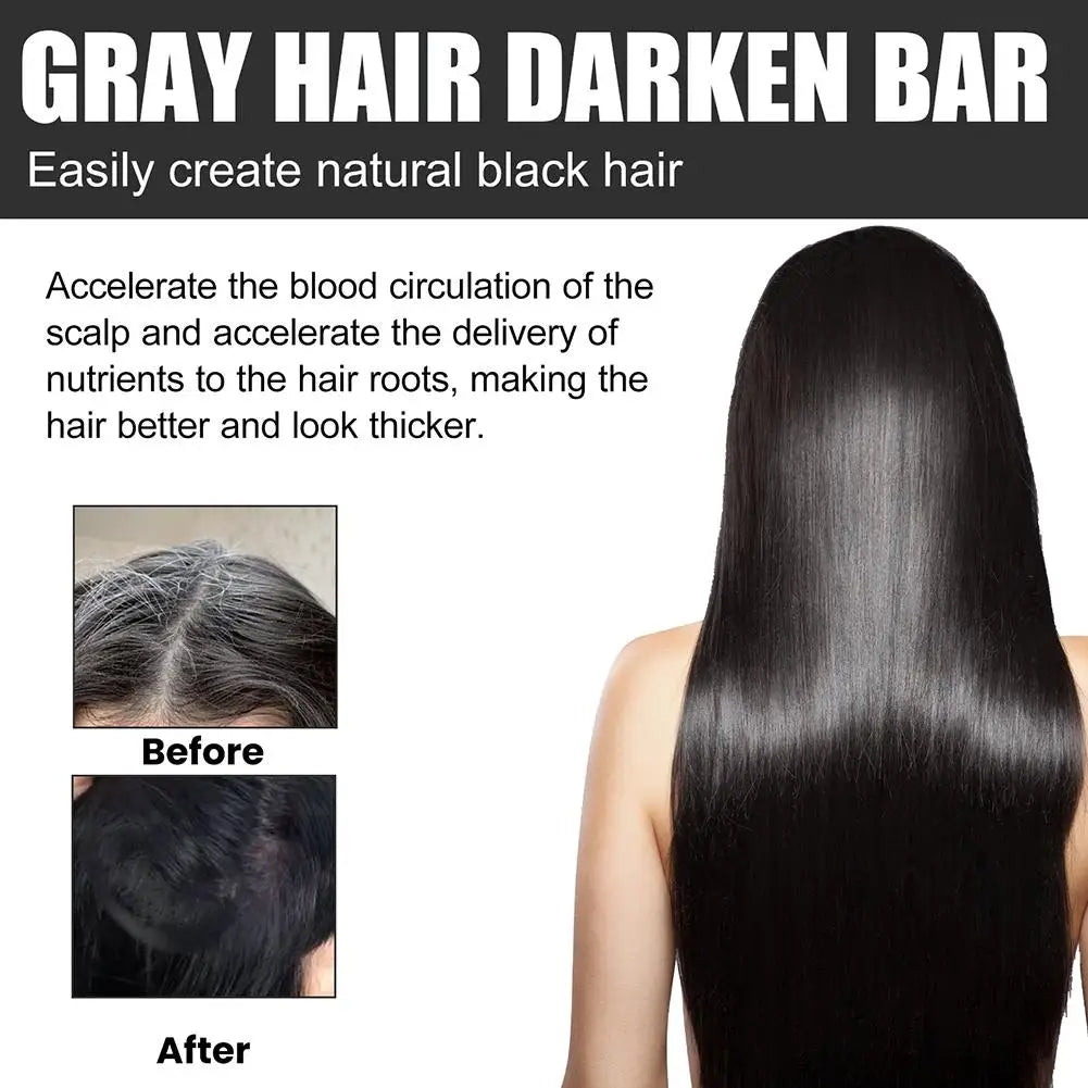 Hair Darkening Shampoo Bar Soap Anti Dandruff Deep Cleansing Improve Itchy Head Frizz Black Nourishment Beautiful Hair Car