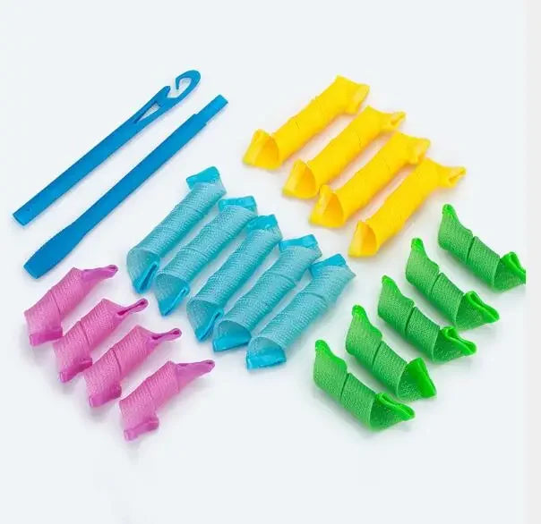 Heatless Hair Roller Spiral Hair Curlers Magic Curls Hair Rollers with Hooks No Heat Hair Curlers DIY Curly Hair Styling Kit