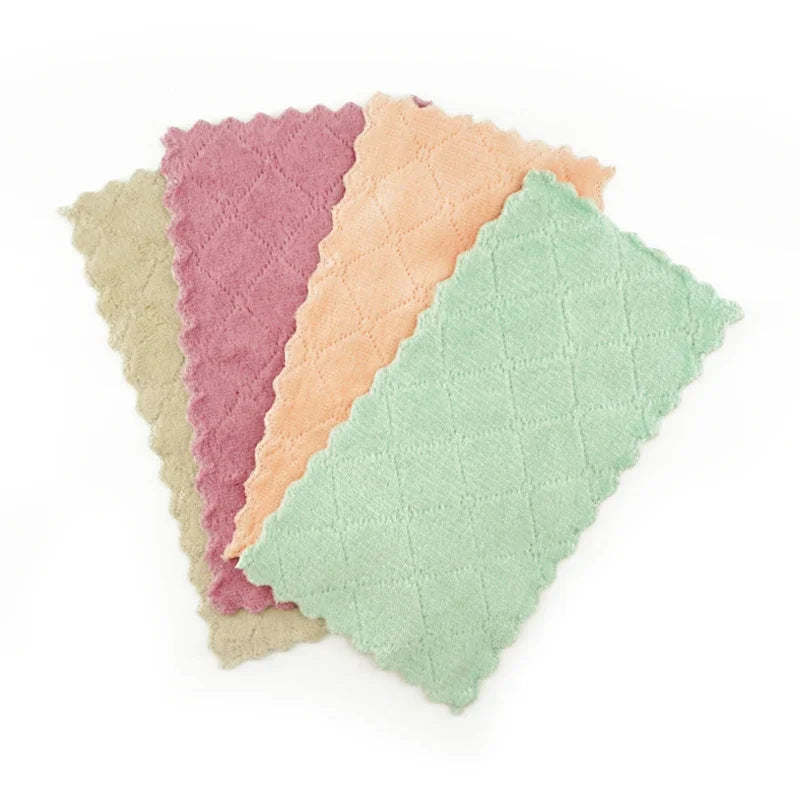 10/12PCS Super Absorbent Microfiber Kitchen Dish Cloth High-efficiency Tableware Household Cleaning Towel Kitchen Tools Gadgets