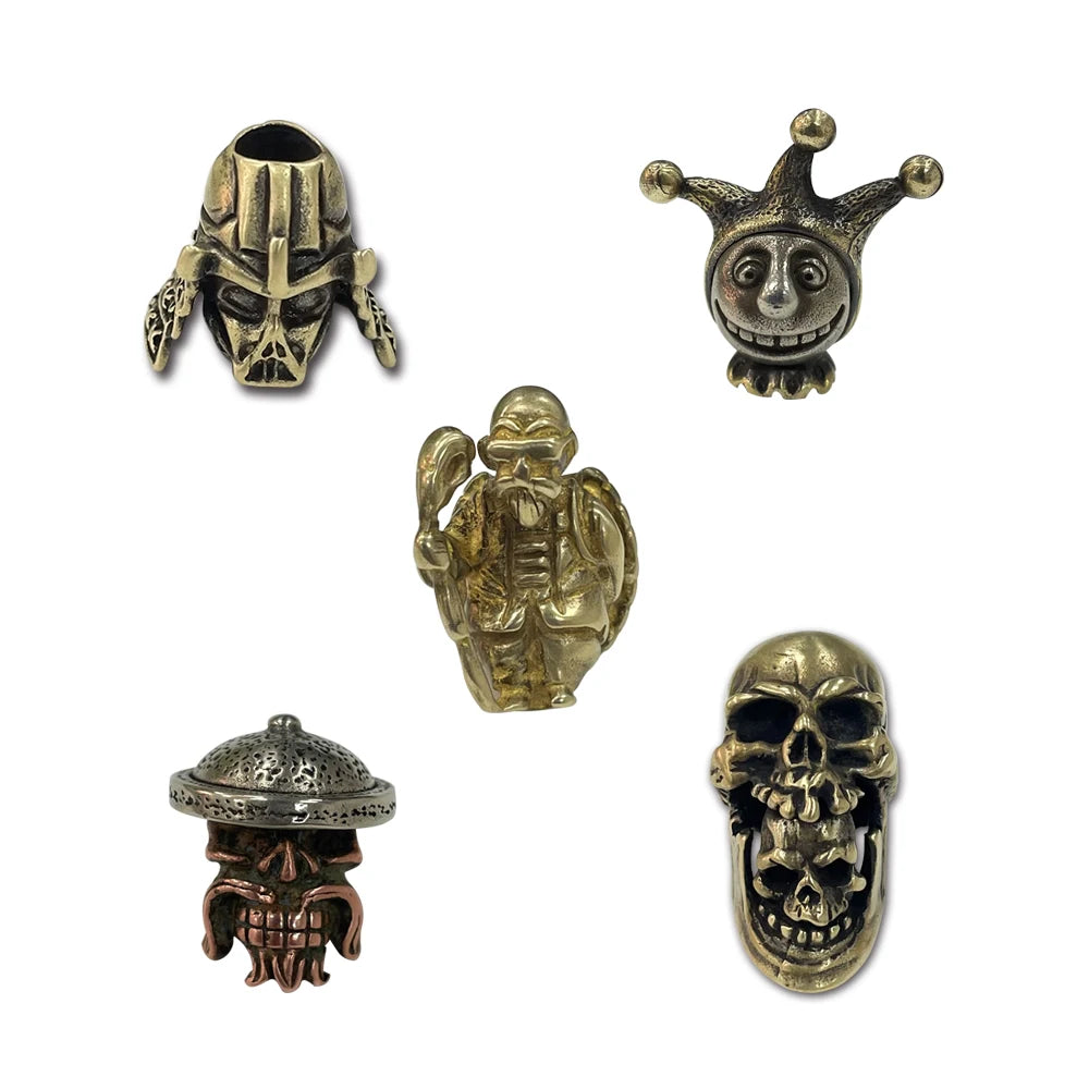 Clearance Sale EDC Knife Beads Brass Handcrafts for Camping Hanging Decoration Stylish GIft for Men DIY Necklace Accessorries