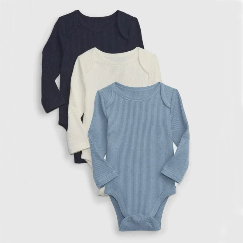 Newborn Infant Baby Boys Girls TinyRib Cotton Bodysuit Baby Playsuit Jumpsuit