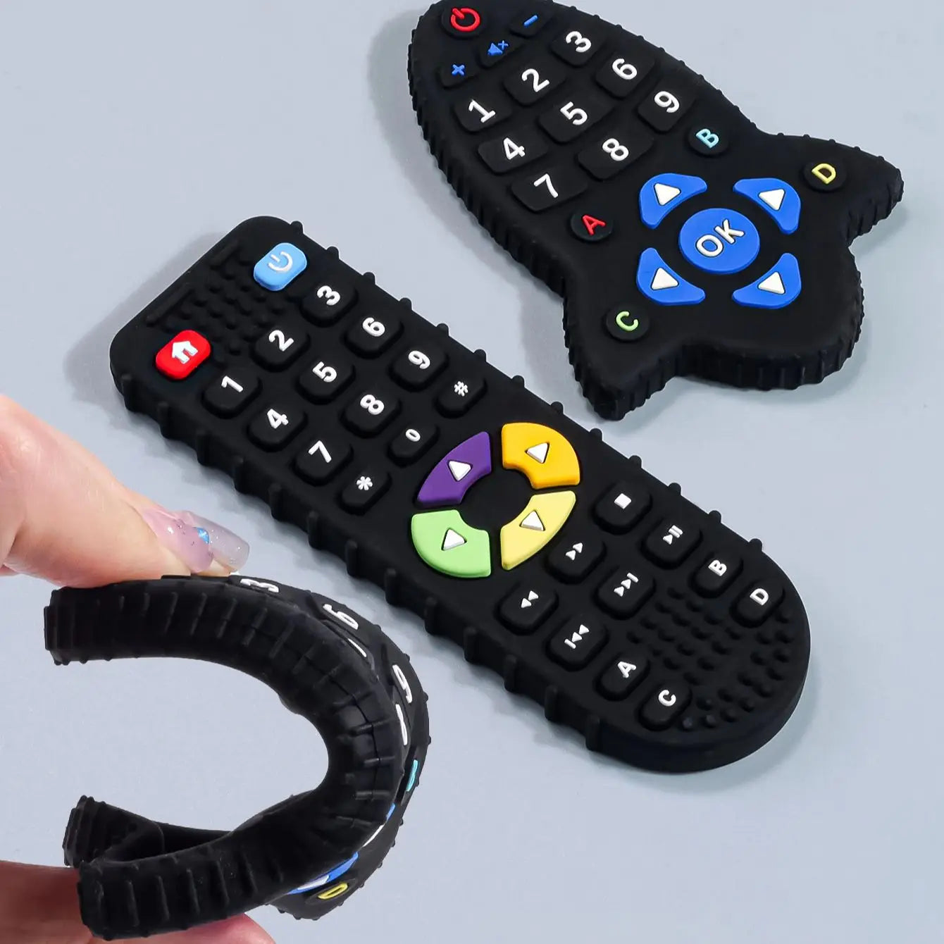 TYRY.HU Baby Silicone Teether Toys Remote Control Shape Teether Rodent Gum Pain Relief Teething Toy Kids Sensory Educational