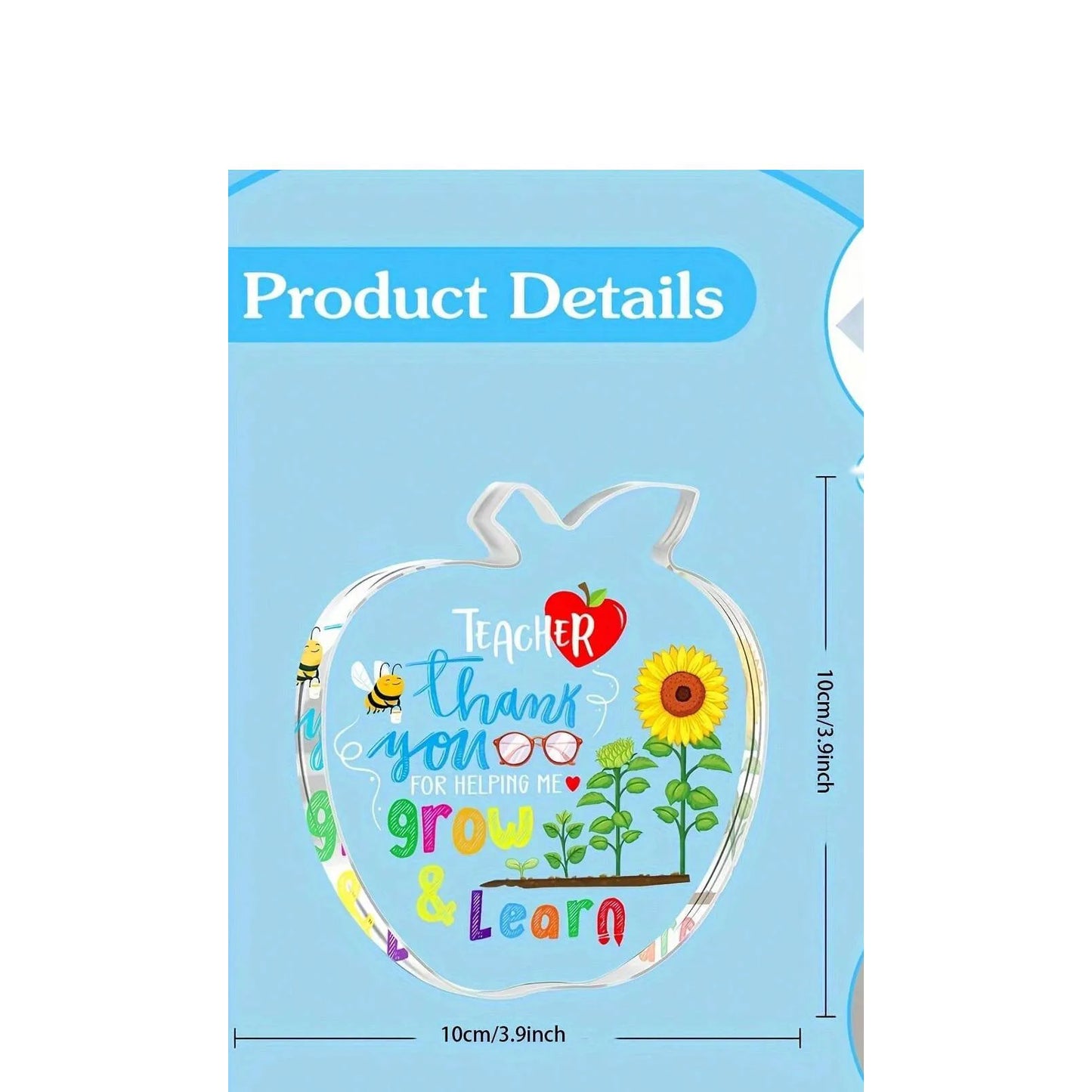 1pc Teacher Appreciation Gifts for Women Thank You for Helping Me Grow & Learn Paperweight End of The Year Teacher Gifts Back to