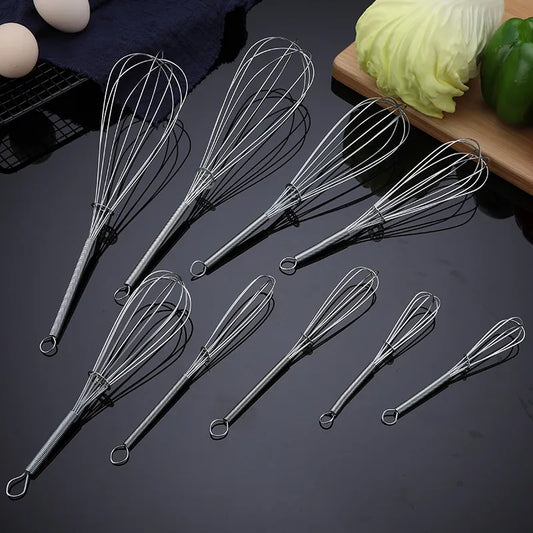 1Pcs Multifunctional Rotary Manual Egg Beater Mixer Mini Kitchen Egg Whisk Bake Tool Egg Agitator Stainless Steel Eco-Friendly