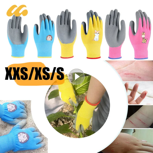 Kids Gloves Durable Waterproof Garden Work Non-Slip Portable Children Safety Yard Work Gloves Gardening Gloves Garden Supplies