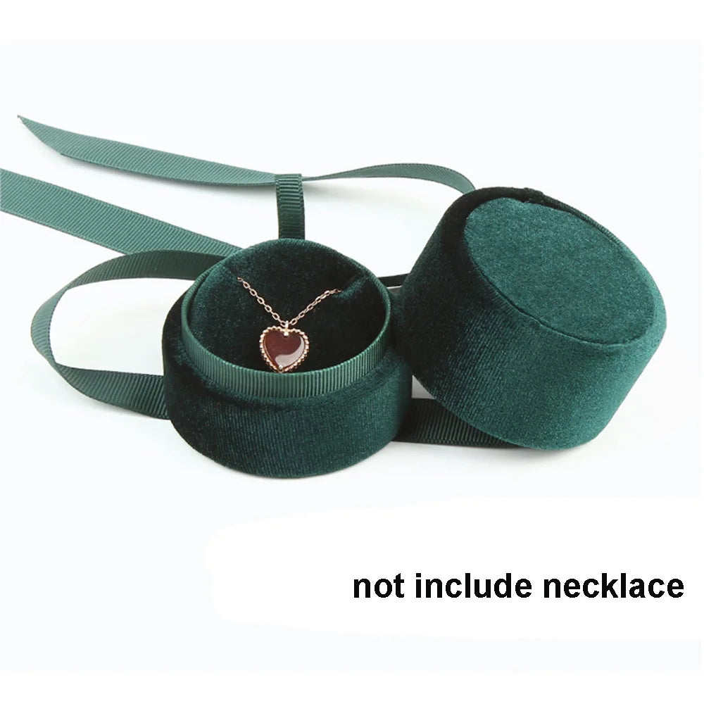 Pink Color Packaging Gift Box Velvet Necklace Engagement  Ring Displays Box Fashion Accessories Jewelry Display Jewelry Box