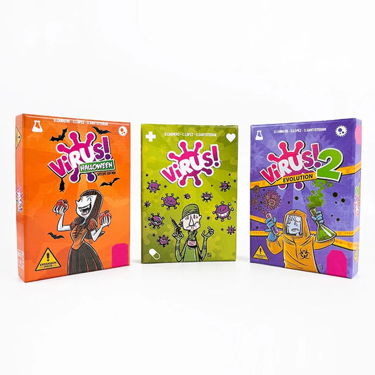 Virus 1 2 3 Halloween Board Game: Engaging Card Game for Bilingual Spanish & English Players