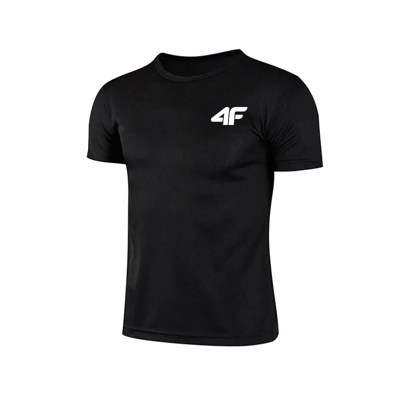 Men's Summer Exercise Trainning T-shirt High Quality Breathable Quick Dry Short Sleeved Top Marathon Gym Fitness Basketball Tees