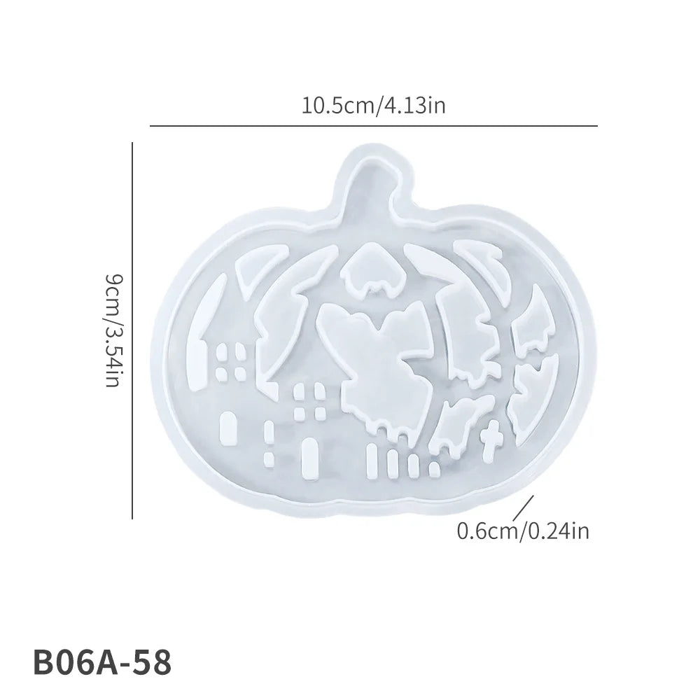 Halloween Pumpkin Silicone Mold DIY Cut-Out Deco Tea Light Holder Resin Plaster Candle Lantern Craft Jack O'Lantern Display