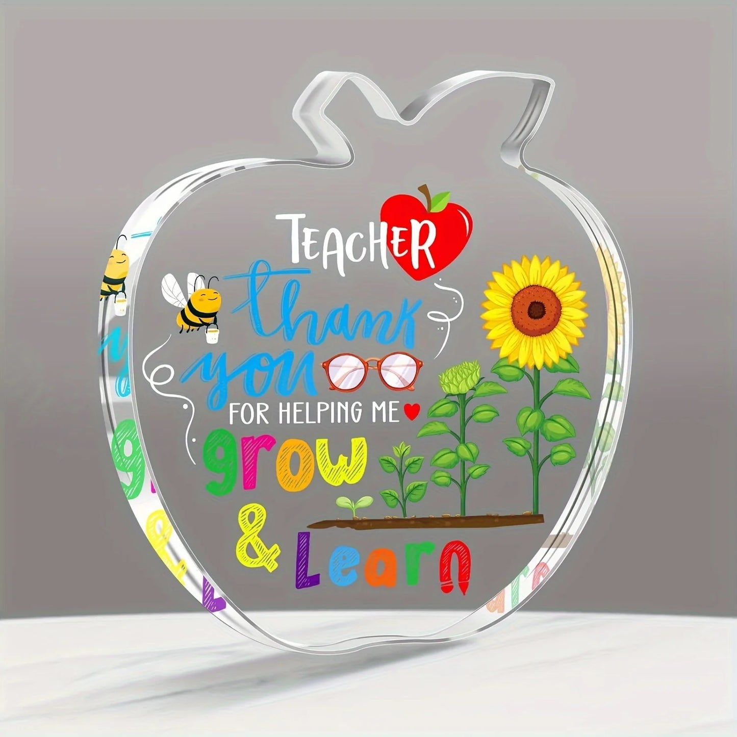 1pc Teacher Appreciation Gifts for Women Thank You for Helping Me Grow & Learn Paperweight End of The Year Teacher Gifts Back to