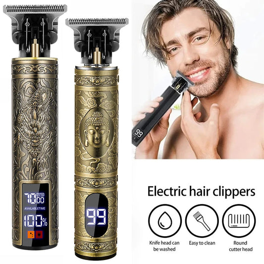 Vintage Hair Clipper T9 Hair Cutting Machine Electric Men Shaver Cordless Barber Beard Trimmer Rechargeable Body Hair Shaving