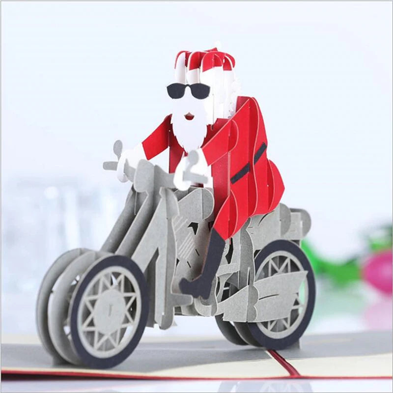 Top Quality New 3D Christmas Greeting Card Creative Pop Up Hand-Made Cards Colorful Christmas Holiday Thanksgiving New Year Card