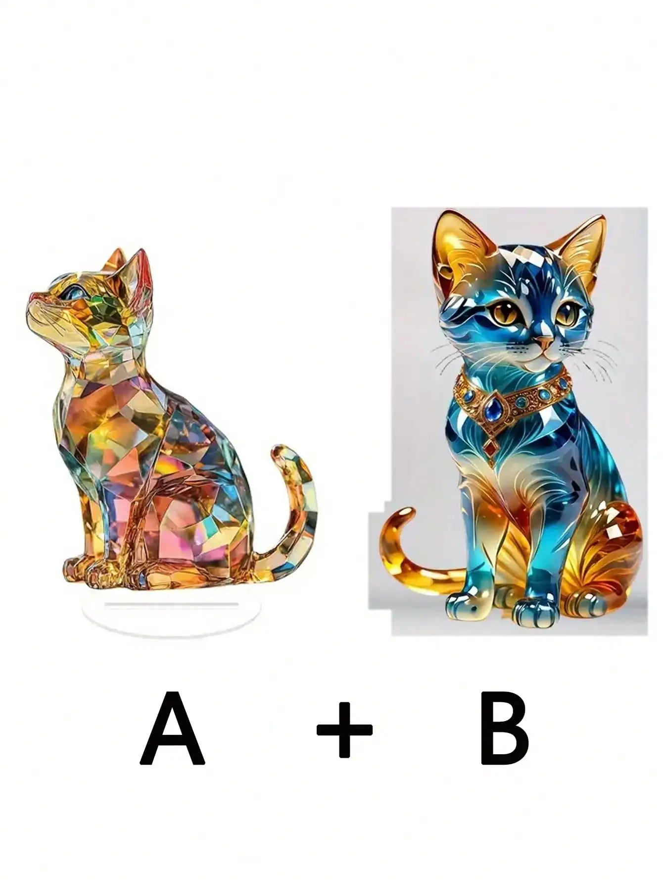 Elegant exotic cat table decoration sculptures, home and office decorations, classic animal themed Thanksgiving decorations。