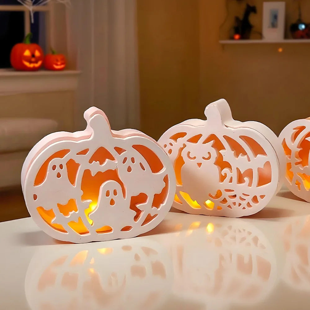 Halloween Pumpkin Silicone Mold DIY Cut-Out Deco Tea Light Holder Resin Plaster Candle Lantern Craft Jack O'Lantern Display