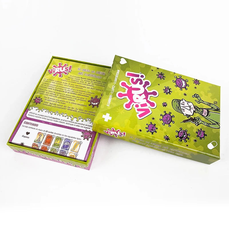 Virus 1 2 3 Halloween Board Game: Engaging Card Game for Bilingual Spanish & English Players