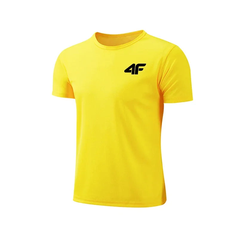 Men's Summer Exercise Trainning T-shirt High Quality Breathable Quick Dry Short Sleeved Top Marathon Gym Fitness Basketball Tees