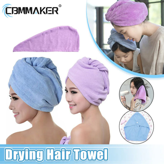 Drying Hair Towel Dry Hair Cap Microfiber Hair Drying Wrap Strong Water Absorbent Triangle Shower Hat Wiping Hair Towel Tool